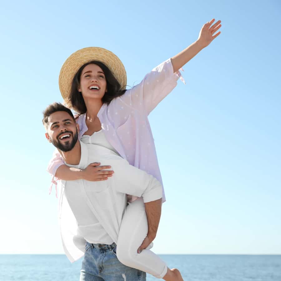 A person carrying a person on his back